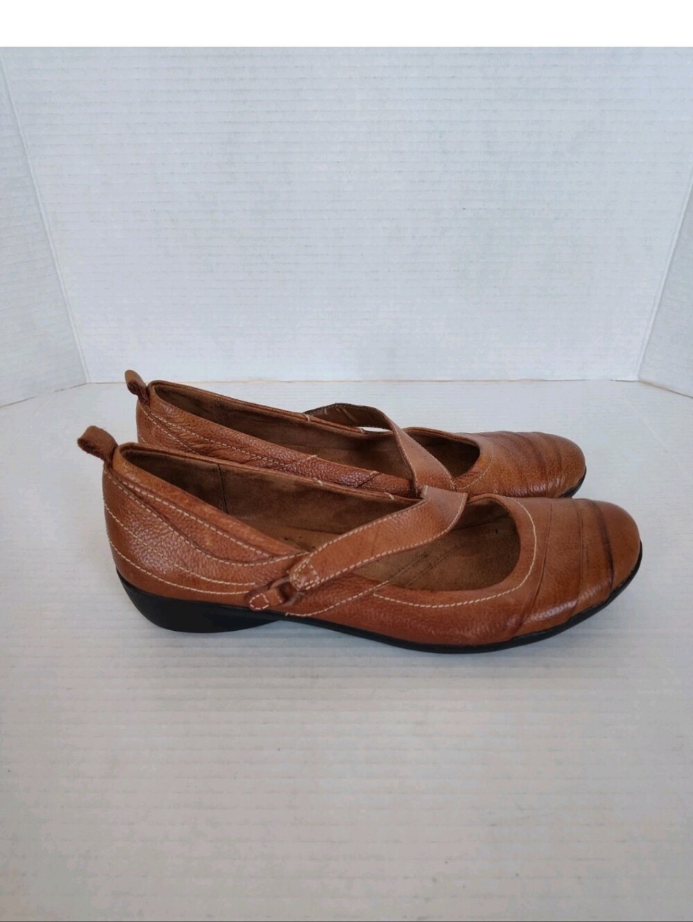 Naturalizer Noland Women's Brown Leather Mary Jane Shoes Slip On Flats Size 9 M